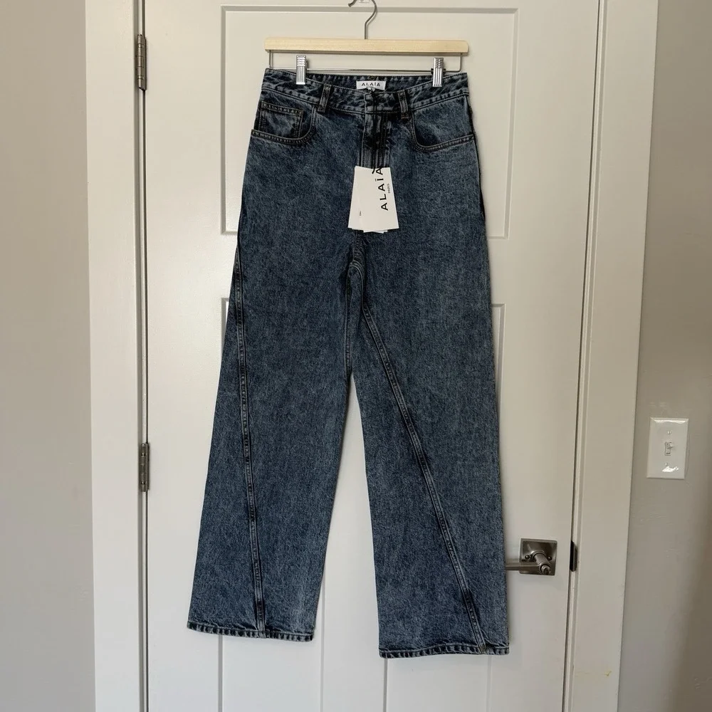 Alaia Blue Flare & Wide Leg Jeans - Picture 3 of 9